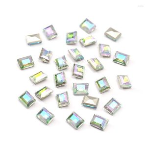 Dekoracje grafiki paznokci 20pcs 6x8 mm prostokąt szklany szklane dżernestony Mult-colors DIY Kamienie do manicure 3D Naklecia zaopatrzenie