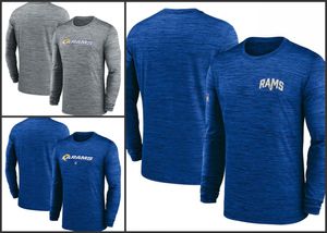 Los Angeles''Rams''Men Heather Grey Sideline Team Velocity Performance Camiseta de manga comprida