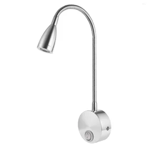 Vägglampa rosenice 1pc ac 85-265v 3W 360-graders flexibel arm LED-lampan läsning säng med switch (varm vit)