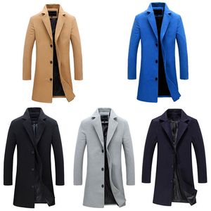 Mens Wool Blends Overcoat Coat Outwear Långärmad dike rockar Jacka Stylish Elegant Pocket Winter Slim Men 230818