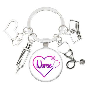 Keychains Lanyards Cute Medical Keychain With Love Heart Key Ring Fashion Jewelry Thanksgiving Gift Holder For Nurse And Doctor Chains Smtmu