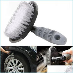 Car Cleaning Tools 1Pc Spoke Truck Motorcycle Alloy Wheel Brush Tire Rim Hub Clean Plastic Coated Wire Wash Washing Tool Drop Delivery Dhetl