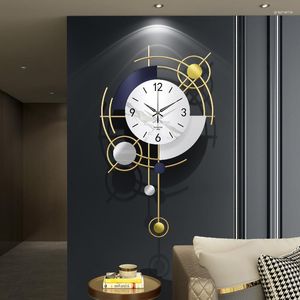 Duvar saatleri dijital büyük saat modern oturma odası altın siyah büyük metal tasarım basit asılı vintage dekorasyon zy50gz