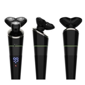 Rasoio elettrico Rasoio rotante da uomo Impermeabile Cordless Regolabarba per la rimozione dei peli del viso, Rasoio rotante triplo ricaricabile