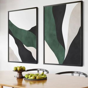 Abstract Dark Wall Art Canvas Paintings Print Emerald Jewel Green Posters Pictures for Living Room Bedroom Home Decor No Frame Wo6