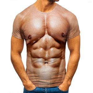 Men's T Shirts Men's Fashion Cool 3D Art Printed Muscle Shirt Street Personlighet T-shirt rolig tee