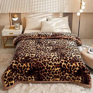 Blankets High End Printed Warm Winter Blanket for Bed Soft Warmth Thickened Single Double Quilts Friendly Weighted Blankets R230819