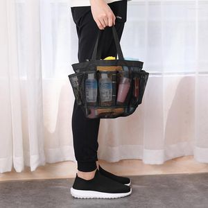 Storage Bags Bag Portable Mesh Beach Bathing Bath 8-pocket Transparent Travel Toilet Waterproof Durable