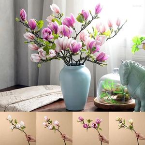 Fiori decorativi rami finto simulazione finta simulazione magnolia casa artificiale bouquet decorazione di nozze