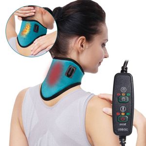 Andra massageföremål Electric Heat Neck Brace Cervical Vertebra Trötthetsterapi Reliever Necksmärta Lättar Strap Moxibustion Health Care Tool 230818