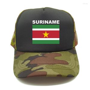 Caps de bola Suriname Trucker Bon Summer Men Cool Country Flag Hat Baseball Unisex Outdoor Mesh Net