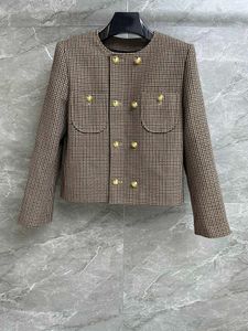 Giacche da donna aw autunno di lusso Donne di alta qualità Vintage Doppio petto a doppia giacca di lana 73% Lana femmina cappotto chic over -coat rmsx 717 230818