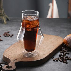 Vinglas med dubbla väggglas Transparent koppar för kaffete kopp mugg med väggar botten parie kall kaffel dricks kök