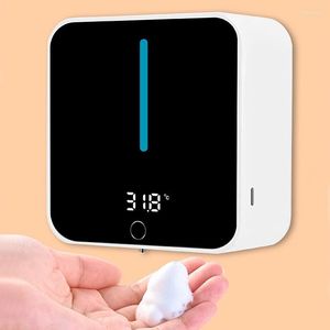 Liquid Soap Dispenser Automatic Intelligent Induction Hand Washer LED Temperature Display Wall-mounted Foam