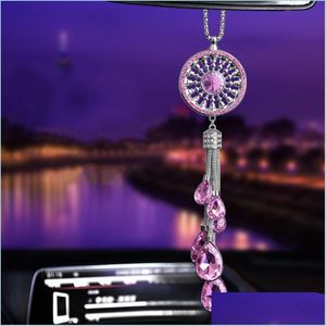 Decorazioni interne pendenti automobilistici cristallo diamante dream catcher mobili specchio posteriore specchio appeso ornamenti decorazioni sospensioni goccia dhkdv