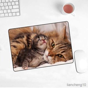 Muskuddar handled söt kattmus pad bild pad laptop matta för go/work spel ny kontor dekoration mattan mus matta r230823