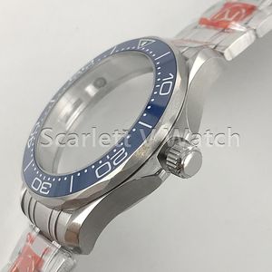 Lub fabrycznie oglądać najnowszą wersję 300m Blue Ceramic Bezel Edition Blue Dial na bransoletce SS A8800