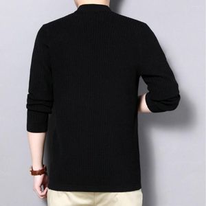 Maglioni maschili eleganti cardigan a maglia cardigan versatili a maglia top casual per uomini di mezza età in donne solide