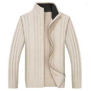 Męskie swetry 2023 jesień zima mężczyźni wełniany sweter Soild kolor zamek błyskawiczny Swater Sweatter Mężczyzna Silm Fit ciepły swobodny dzianin 6xl 7xl