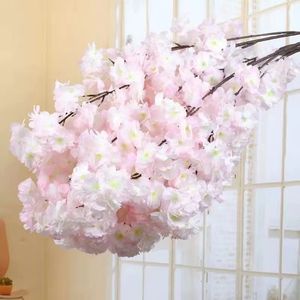 Sztuczny Cherry Blossom Branch 100 cm Scena przyjęcia weselnego Dekoracyjne sztuczne kwiaty domowe salon Dekoracja Dekoracja kwiatowa C306