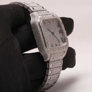 tter pass cintura meccanica big face ghiacciato lunetta da uomo Sier vs crono personalizzato con scatola orologio con diamanti bling moissaniteRDL8