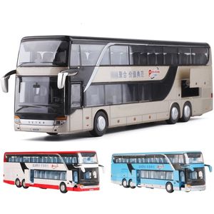 Diecast Model 1 50 SETRA Bus Toy Car For Boy Metal Children Pull Back Miniature Sound Light Educational Collection Gift Kid 230818