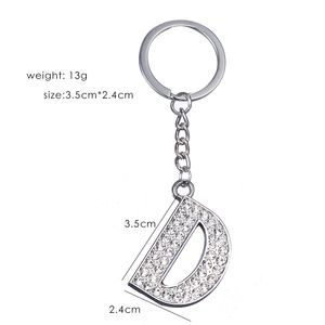 Key Rings Zrm Fashion Charm 26 English Letters Az Alphabet Keychains Car Bag Crystal Rhinestones Alloy Name Jewelry Chains Drop Delive Smtbq