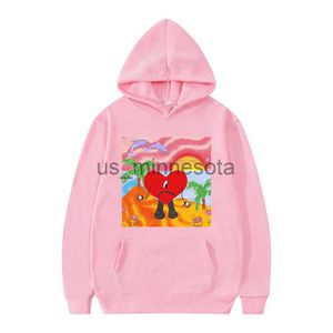 Мужские толстовок толстовок Bad Bunny Menwomen un Verano Sin Ti Музыкальный альбом Harajuku Fashion Hip Hop Streetwear Lose Men's Hodies J230818