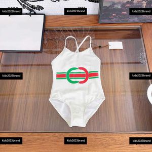 roupas de bebê clássico carta impressão meninas swimwear designer de uma peça nova chegada criança carta impressão praia suprimentos tamanho 80-150 cm