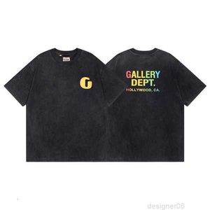 Hip-hop Shirt Letter Mens Old t Dept Galleryes Washed Shirts Splash-ink 2023 Street Oversize Short Sleeve Cpu4 614XD