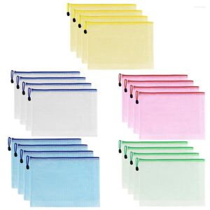 Storage Bags 20 Pcs Paper Files Mesh Bag Office Holder Organizer Pvc Documents Pouches Receipt