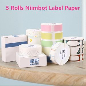Niimbot d11 d101 d110 adesivo oficial de etiqueta papel 5 rolos / embalagem vários tamanhos e estilo e etiqueta de cor branca