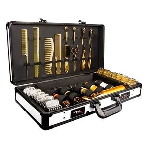 Friseur -Werkzeugspeicherbox Schockdes Aluminium -Tragetasche Friseur Haken -Werkzeug Make -up -Hülle Organizer