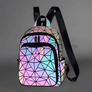 Designer Bag Backpack Style Women's Luminous Brand Holographic Reflection Geometry Travel Bag Folding Girls 'School Shiny BackpackBackPackStylishhandbagsstore