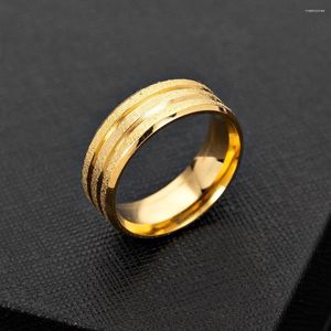 Anelli nuziali Tre lacci Sbuta Sand Sbana Oro Ring Giolotto Vintage Casual Style For Women Men Reg Rounds Belietto in acciaio inossidabile