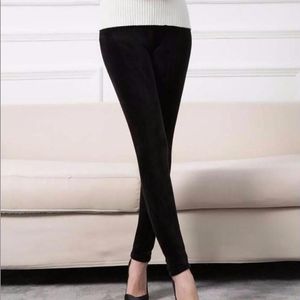 Leggings femminili di colore solido doppia h ad alta elasticità slim fit pantaloni termici da uomo alto lungo