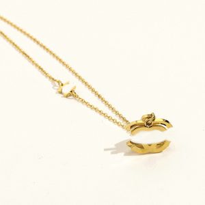 Klassisk lyxdesigner halsband choker hänge kedja guld pläterade brev halsband smycken kvinna tillbehör gåvor