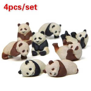 Transformation Toys Roboter 4pcs/Set Panda Life Cute Version Modeling DIY Micro Landscape Fleischgarten kleine frische Landschaftsgestaltung Desk Dekoration 230818