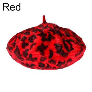 2023 New Berets French Style Beanie Hat Winter Warm Leopard Print Beret For Women