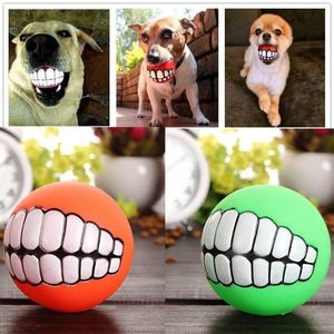 Dog Toys Tuggar 1 st gummi Squeaky Cleaning Tooth Chew Toy Liten valpbollbettbeständiga husdjurstillbehör Petshop Diameter 7cm 230818