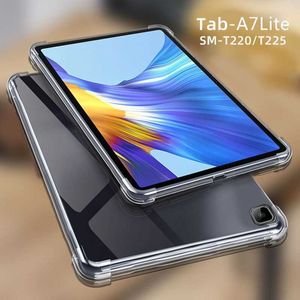 Samsung Galaxy Tab A7 Lite 2021 8.7inch T220 T225 KABRULU TPU Hava Yastığı Yumuşak Kılıf Şeffaf Şok geçirmez Silikon Koruyucu Kapak