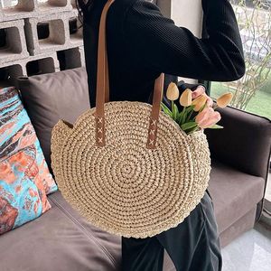 이브닝 가방 수제 짠 여름 해변 둥근 빨대를위한 round round rawl rattan shoulder bag 암컷 2023 봄 핸드백 큰 용량 토트