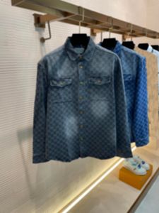 2023 Men designer Coat Jacket Double letter jacquard denim long sleeve women gray blue M-3XL