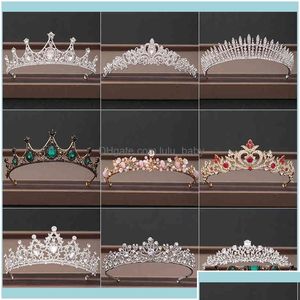 Headbands Jewelrycrown Jewelry Bridal Headpiece Woman Baroque Rhinestones Crystal Tiaras Bride Party Crowns Hair Aessories Drop Delive Dh4Rh