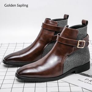 Stivali Golden Safling Fashion Chelsea Scarpe da uomo casual retrò comodo classici piatti piatti uomini d'affari party 230818