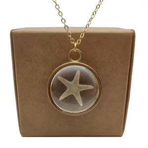 Подвесные ожерелья натуральные звезда море прозрачные плавучие медальон золотой цвето