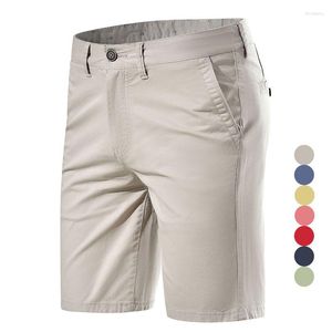 Shorts Shorts Summer Cotton Mid Rise Casual Business Stampato Stretch Stretch Classic Slim Fit Homme