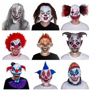 المنزل مضحك مهرج الوجه Dance Cosplay Mask Latex Party Maskcostumes Props Halloween Terror Mask Men Scary Scary C294