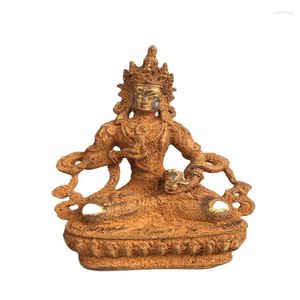 Dekorativa figurer Tidig samling upptäckt gamla glas förgyllda Guanyin Buddha -ornament