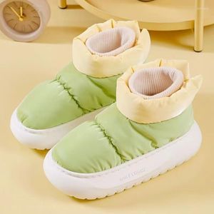 Slippers Couple Cotton Women's Thick Bottom Bag Heel Indoor Waterproof Men's Winter Plush Warm High Top Shoes